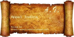 Appel Indira névjegykártya